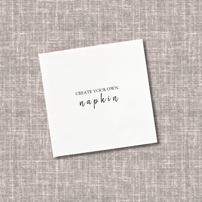 Servilleta De Papel DIY Editable White Boda Cocktail Napkin (Subido por el creador)