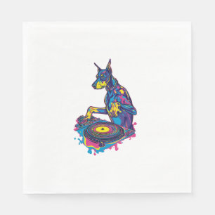 Servilleta De Papel DJ Doberman - Club Vibe Fiesta Dog