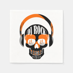 Servilleta De Papel DJ rock calavera club muerte música