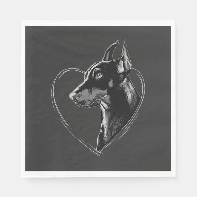 Servilleta De Papel Doberman Pinscher (Anverso)