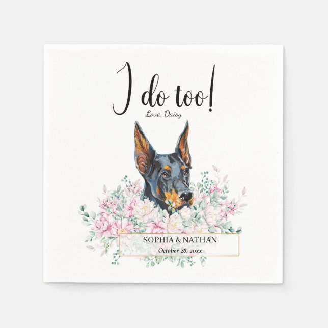 Servilleta De Papel Doberman Pinscher Dog Boda Cocktail Napkins (Anverso)