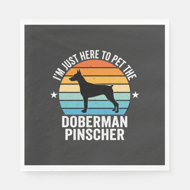 Servilleta De Papel Doberman Pinscher Retro Acaricia (Anverso)