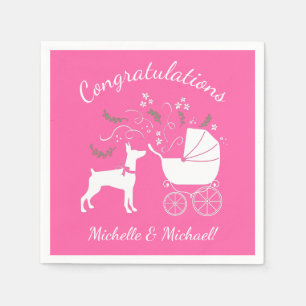 Servilleta De Papel Dobermann Pinscher Dog Baby Shower Puppy Dobie