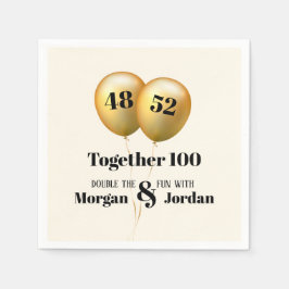 Servilleta De Papel Doble celebración conjunta de oro de cumpleaños y 