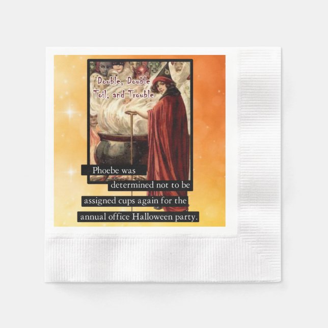 Servilleta De Papel Doble, doble, duro y problemático Halloween Potluc (Anverso)