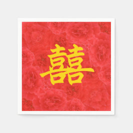 Servilleta De Papel Doble felicidad ricos flores rojas de rosa