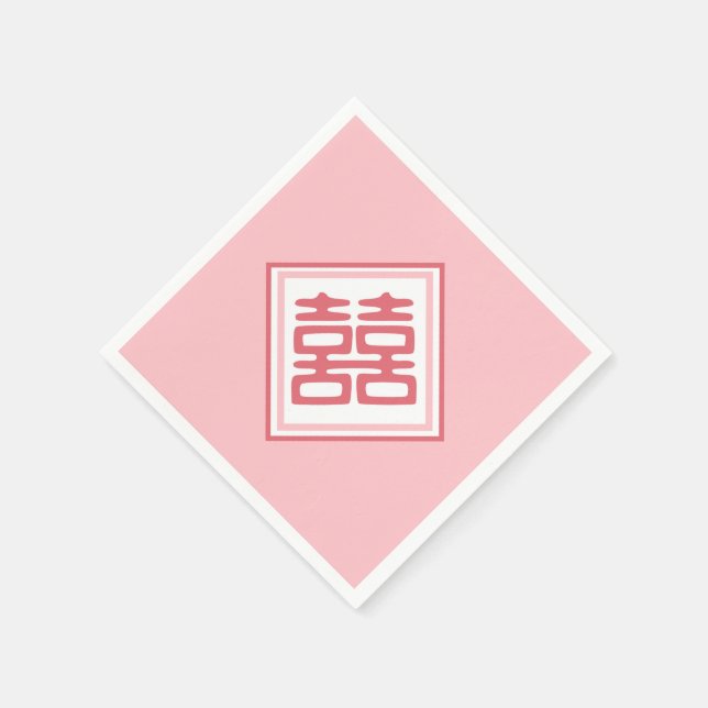 Servilleta De Papel Doble felicidad rosa - cuadrado (Borde)