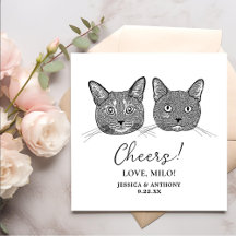 Doble Mano de Gato Dibujando Saludos Personalizado