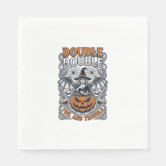 Servilleta De Papel Doble Trabajo Bruja Calabaza Halloween Telaraña