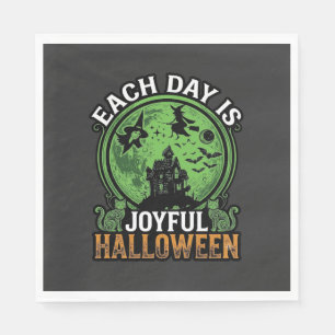 Servilleta De Papel Doble Trabajo Bruja Calabaza Halloween Telaraña