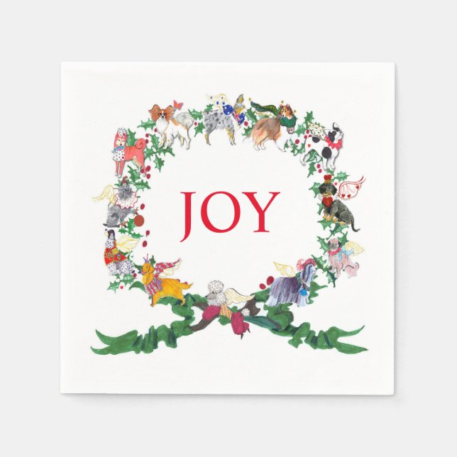 Servilleta De Papel Doce perros de Navidades 2015, v.2 (Anverso)