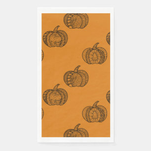 Servilleta De Papel Dodles de Halloween calabazas de boho mandala de o