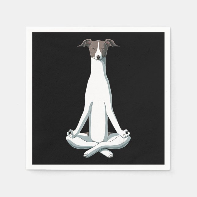 Servilleta De Papel Dog Lover | Yoga Italiano Greyhound (Anverso)