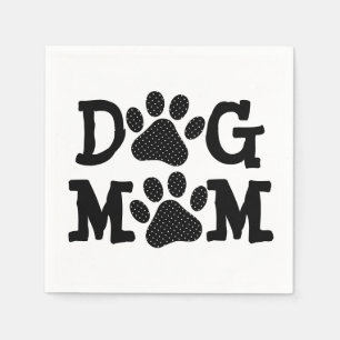 Servilleta De Papel DOG MOM Pawprints con puntos de polka