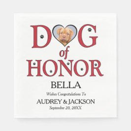 Servilleta De Papel Dog of Honor Wedding Napkin with Photo