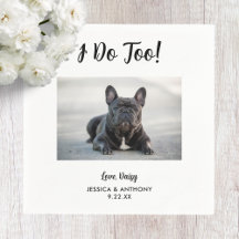 Dog Photo Boda Cocktail Napkins