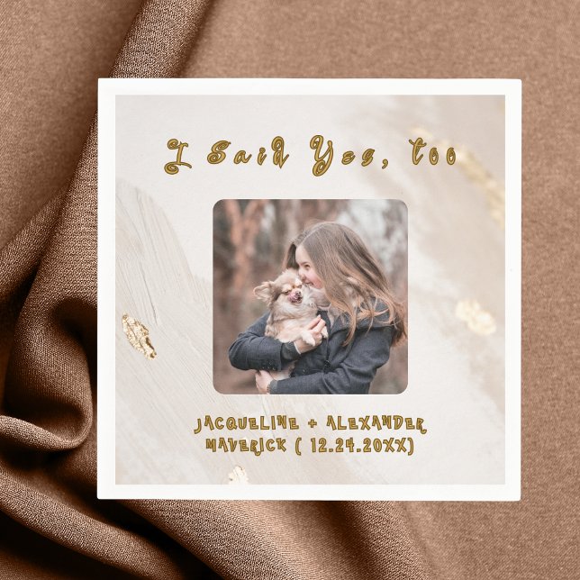 Servilleta De Papel Dog Photo Pet-Themed Engagement Party Napkins (Subido por el creador)