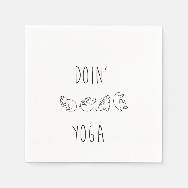 Servilleta De Papel Doin' yoga cute dog (Anverso)