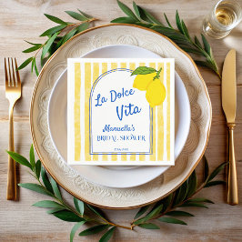 Servilleta De Papel Dolce vita amarillo Lemons Ducha de novia italiana