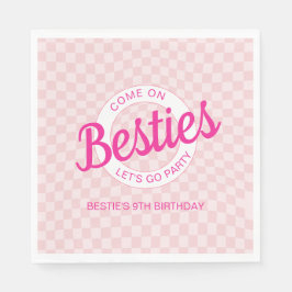 Servilleta De Papel Doll Retro Rosado Lets Go Fiesta Cumpleaños