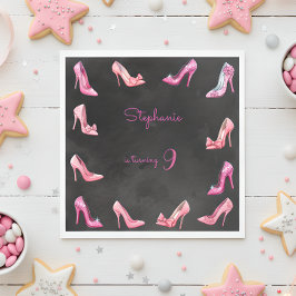 Servilleta De Papel Doll rosa zapatos de tacón alto chica fiesta de cu