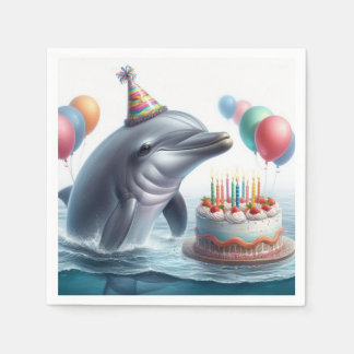Servilleta De Papel Dolphin Birthday