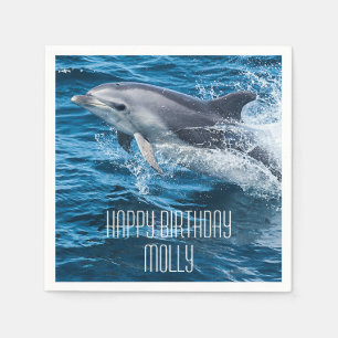 Servilleta De Papel Dolphin Splashing Personalizado Cumpleaños Party