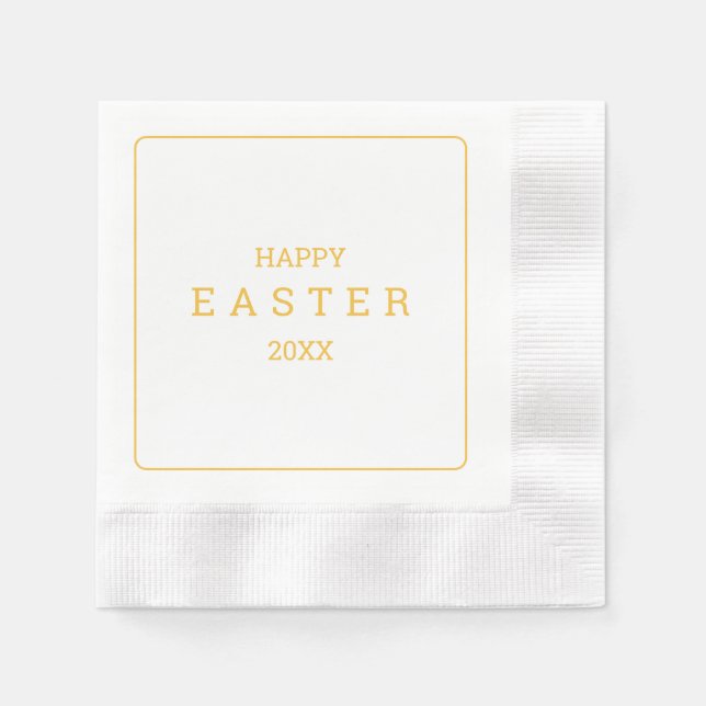 Servilleta De Papel Domingo de Pascua Brunch Moderno Amarillo Elegante (Anverso)