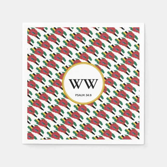 Servilleta De Papel DOMINICA Flag Personalizado MONOGRAM Scripting Pap (Anverso)