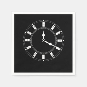 Servilleta De Papel Domino Clock Dominoes Tiles Puzzler Game Gift