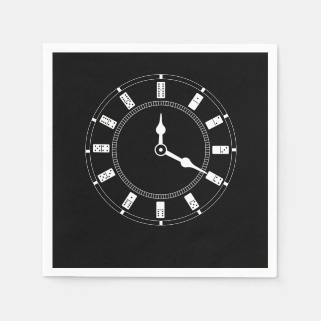 Servilleta De Papel Domino Clock Dominoes Tiles Puzzler Game Gift (Anverso)