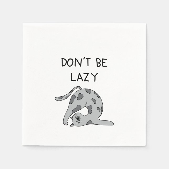 Servilleta De Papel Don’t Be Lazy Yoga Cat (Anverso)