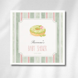 Servilleta De Papel Dona de Matcha con Raya de Salvia Adorable para Ba