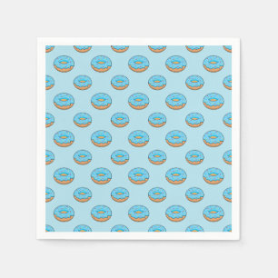 Servilleta De Papel Dona glaseada azul con sprinkles de dibujos animad