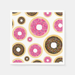 Servilleta De Papel Donas con Sprinkles Rosadas y Marrones Fiesta de C