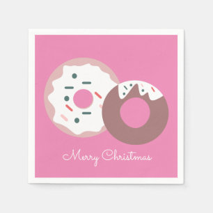 Servilleta De Papel Donas De Navidad Purpurina Panadería Feliz Navida