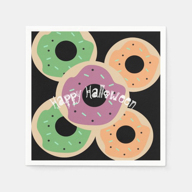 Servilleta De Papel Donas Glaseadas con Sprinkles Divertidas de Hallow (Anverso)