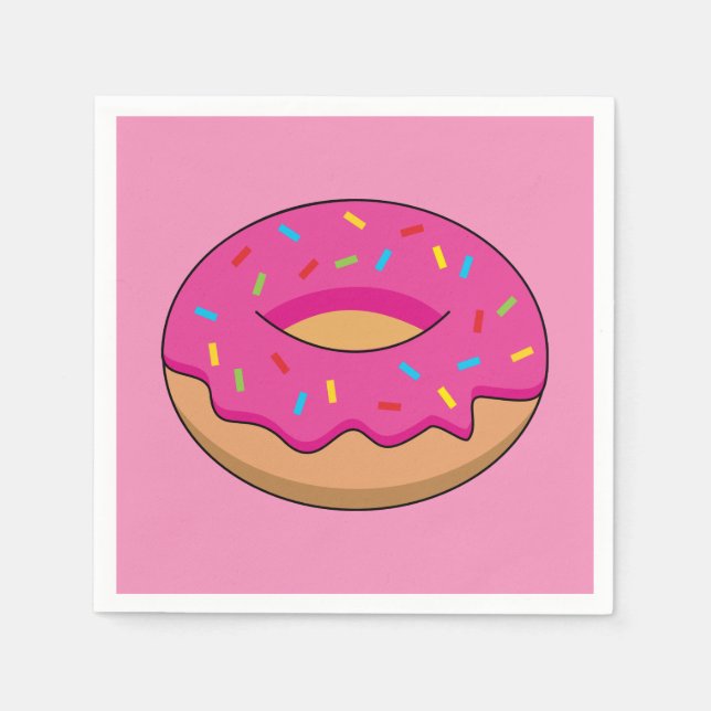 Servilleta De Papel Donut de fresa con Personalizado Sprinkles (Anverso)