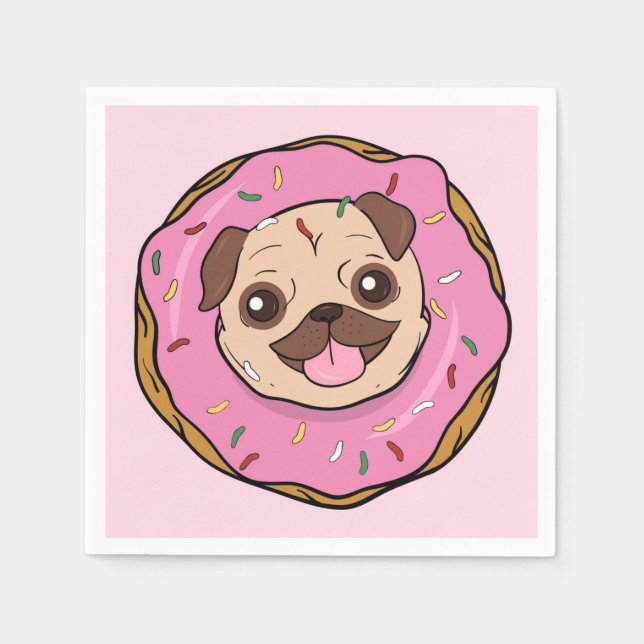 Servilleta De Papel Donut Pug (Anverso)
