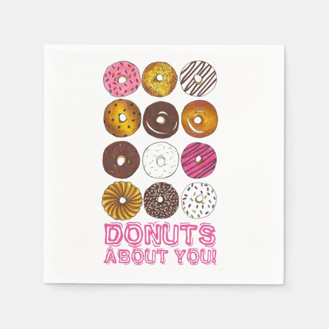Servilleta De Papel Donuts About You Love El día de San Valentín Dough (Anverso)