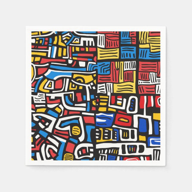 Servilleta De Papel doodle abstracto moderno (Anverso)