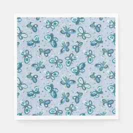 Servilleta De Papel Doodle Bugs Butterflies - blue - kids party.