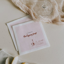 Servilleta De Papel Doodle caprichoso | Fiesta de la cena de Acción de