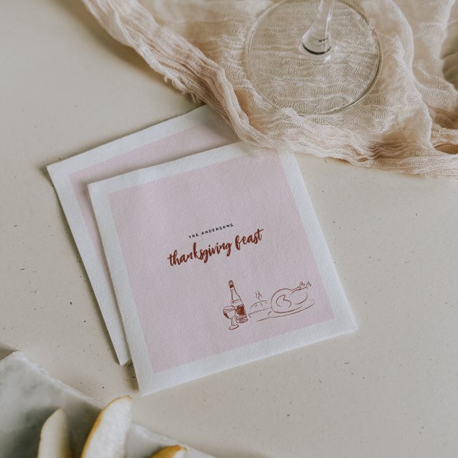 Servilleta De Papel Doodle caprichoso | Fiesta de la cena de Acción de (Subido por el creador)