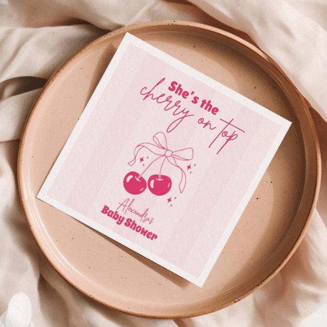 Servilleta De Papel Doodle Cherry en Baby Shower superior (Subido por el creador)