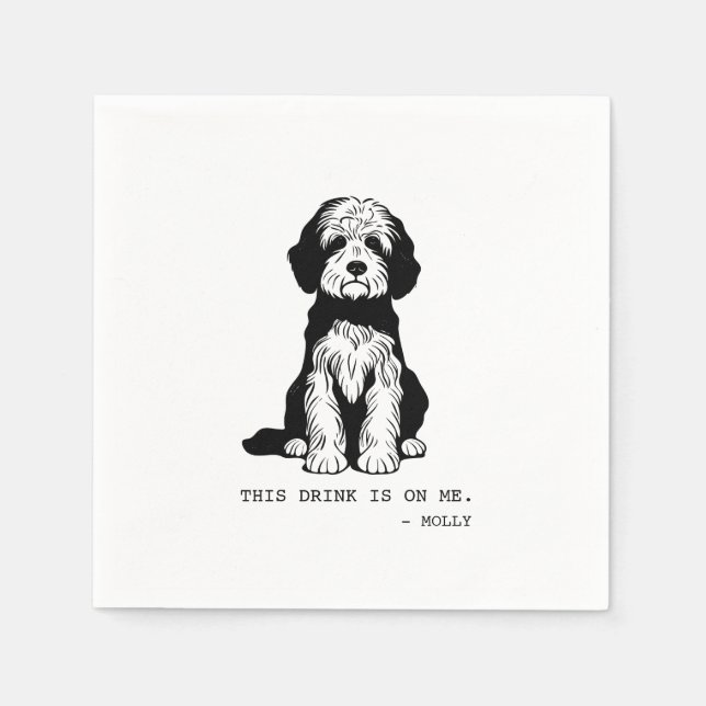 Servilleta De Papel Doodle Cocktail Napkin (Anverso)