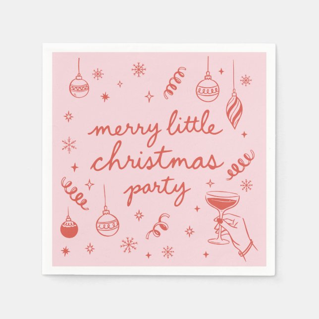 Servilleta De Papel Doodle de fiesta de Navidad alegre (Anverso)