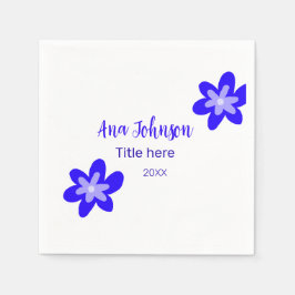 Servilleta De Papel Doodle de flores azules titulo año 20XX profesión