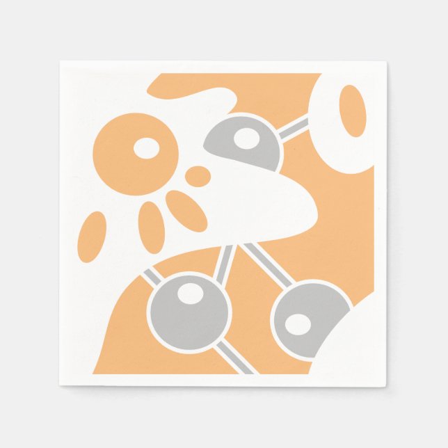 Servilleta De Papel Doodle moderno gris gris 1 (Anverso)