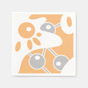 Servilleta De Papel Doodle moderno gris melocotón blanco 1